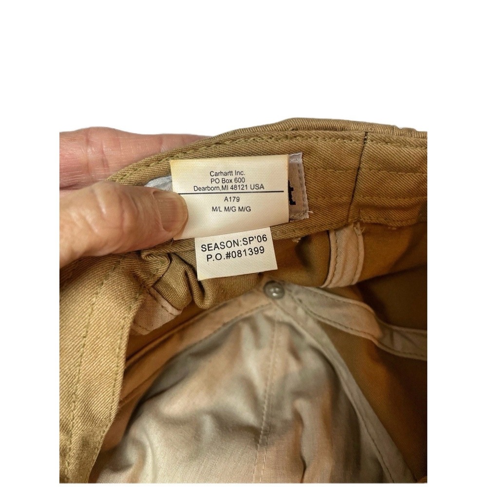 Vintage Carhartt Logo Cap – Tan / Brown – Classic Workwear Hat – Spring 2006 [D] - Picture 10 of 13